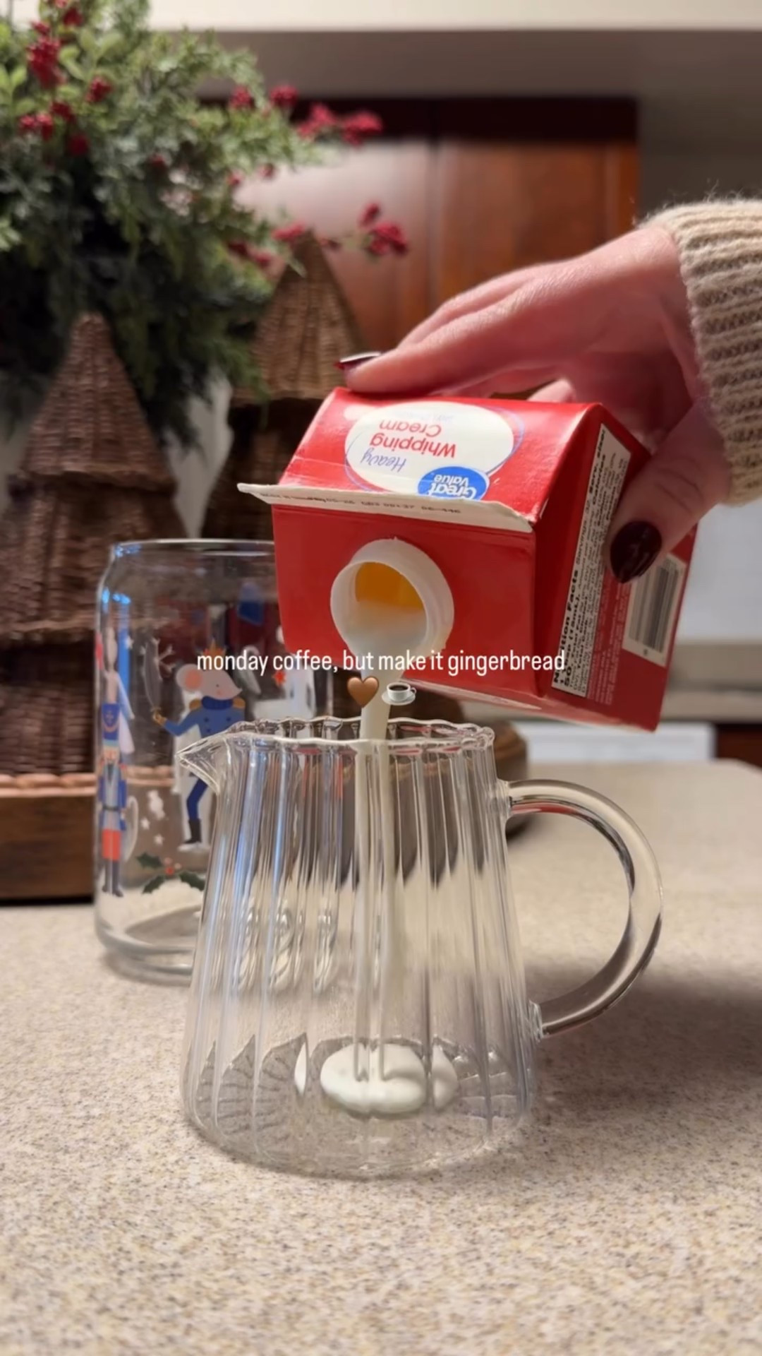 Monday mornings just need a little extra cozy, so I’ve been adding gingerbread syrup to my iced lattes lately and it instantly feels like Christmas. 🤎☕️

No Starbucks run needed — just at home with my favorite mug moment! This cute glass cup is from @cflshop and it’s currently 30% off!

#LTKSeasonal #LTKfoodie #LTKHoliday