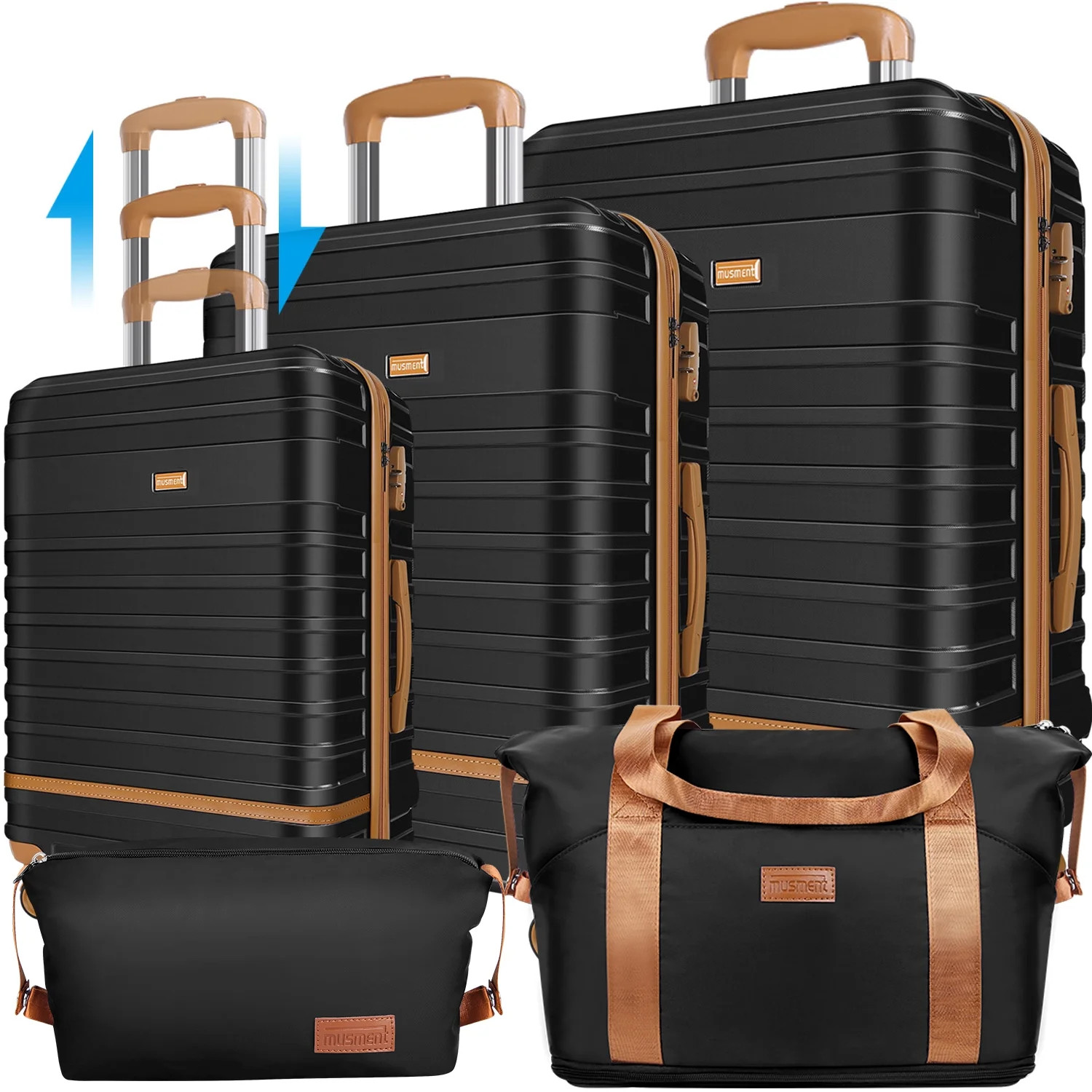 GAZILY 28" 3-Piece Hardside Luggage Set with TSA Lock, Stain Resistant, Black | Walmart (US)