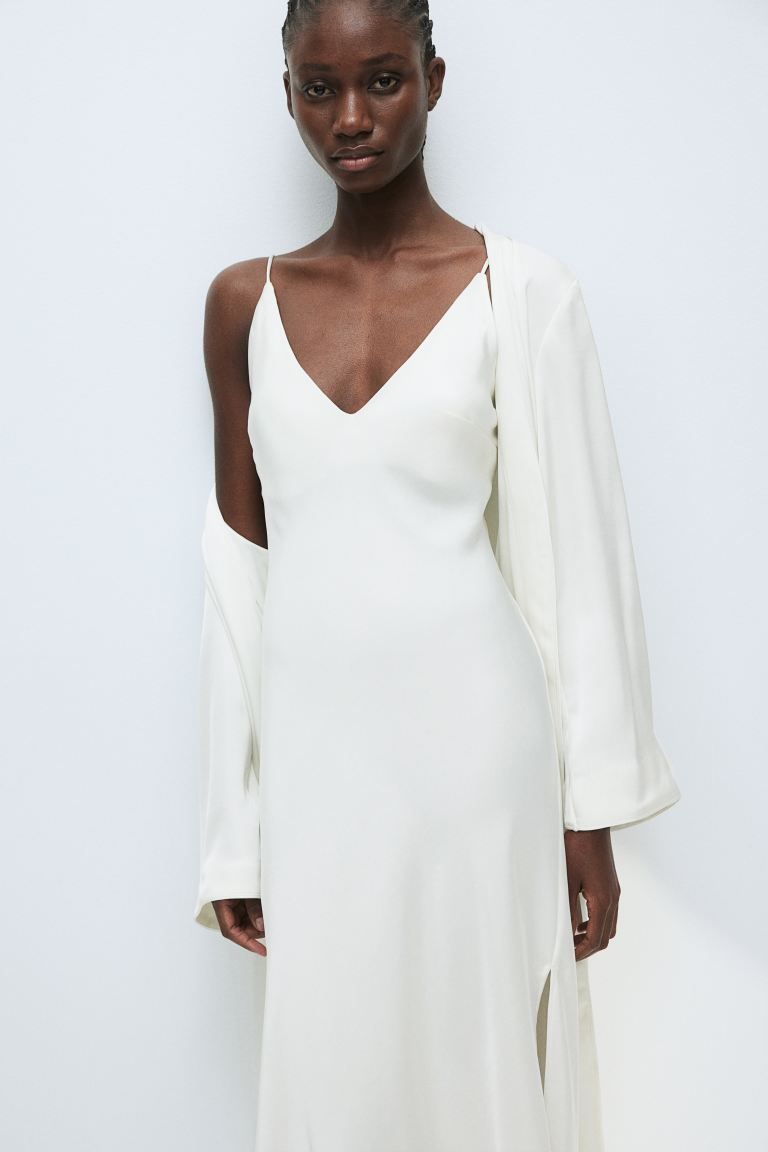Satin Nightgown - White - Ladies | H&M US | H&M (US + CA)