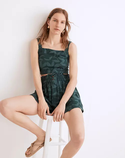 Linen-Blend Abbie Crop Top in Tropicale Floral | Madewell