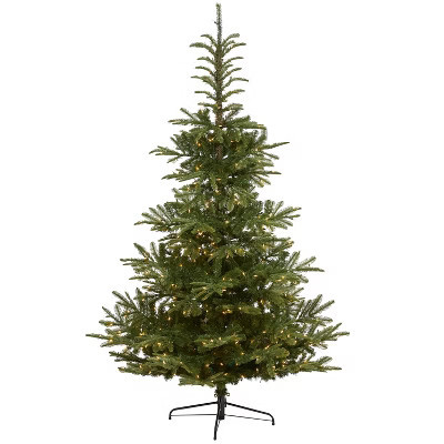 7.5ft. Layered Spruce Artificial Christmas Tree with 550 Clear LED Lights & 1325 Branches – Stunning Holiday X-Mas Display | Target