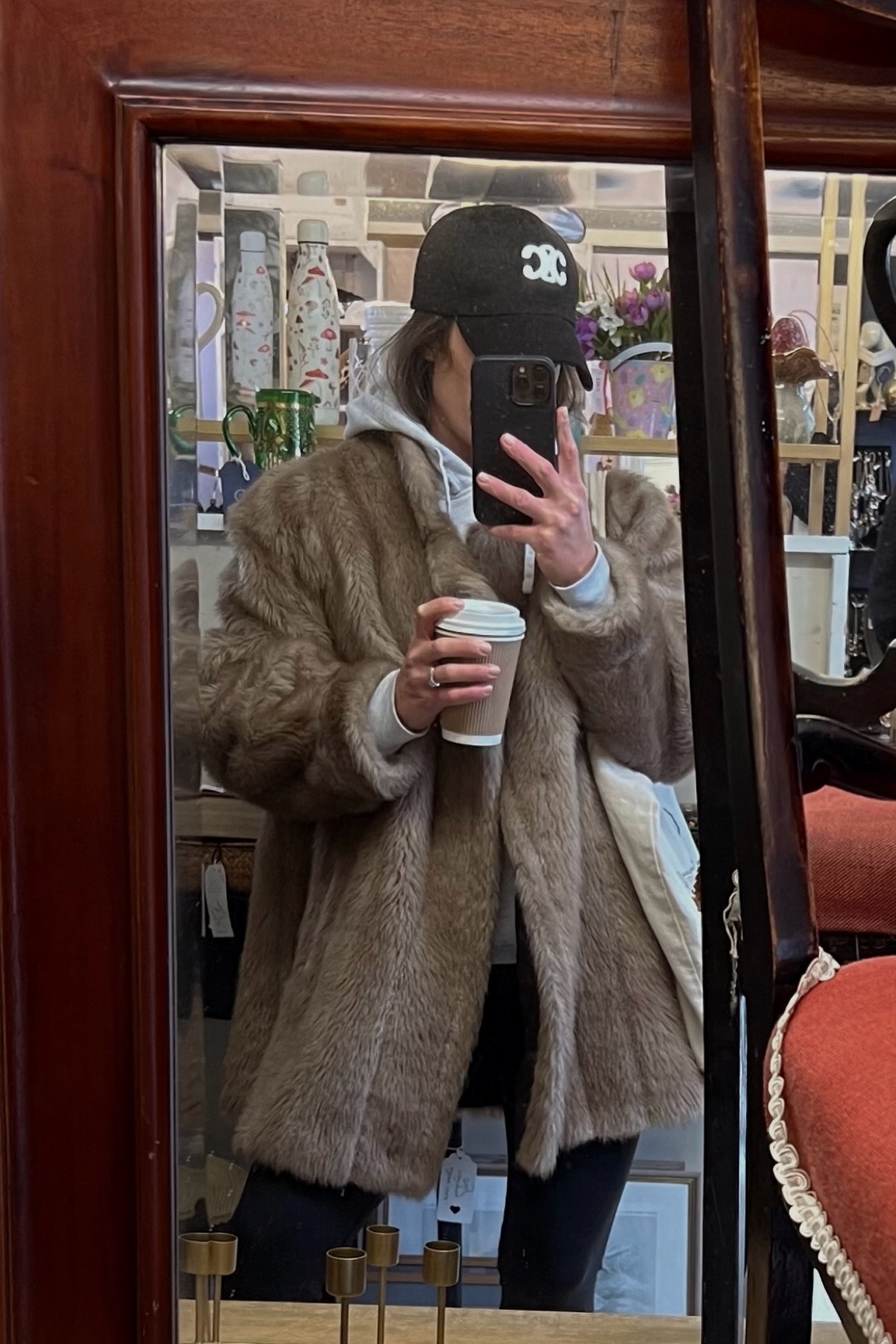 Slow weekend style. Winter outfit inspo. Winter style. Faux fur jacket. Celine dupe cap. Celine inspired hat. Layered outfit. European style. 

#LTKFindsUnder50 #LTKFindsUnder100