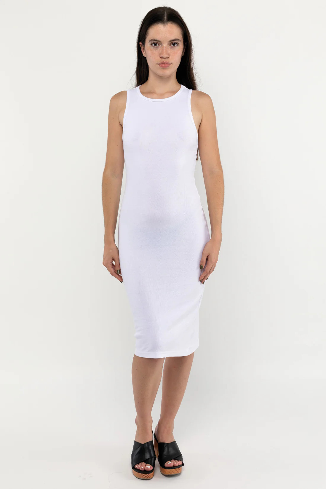 Manantial Baby Rib Midi Dress | Los Angeles Apparel