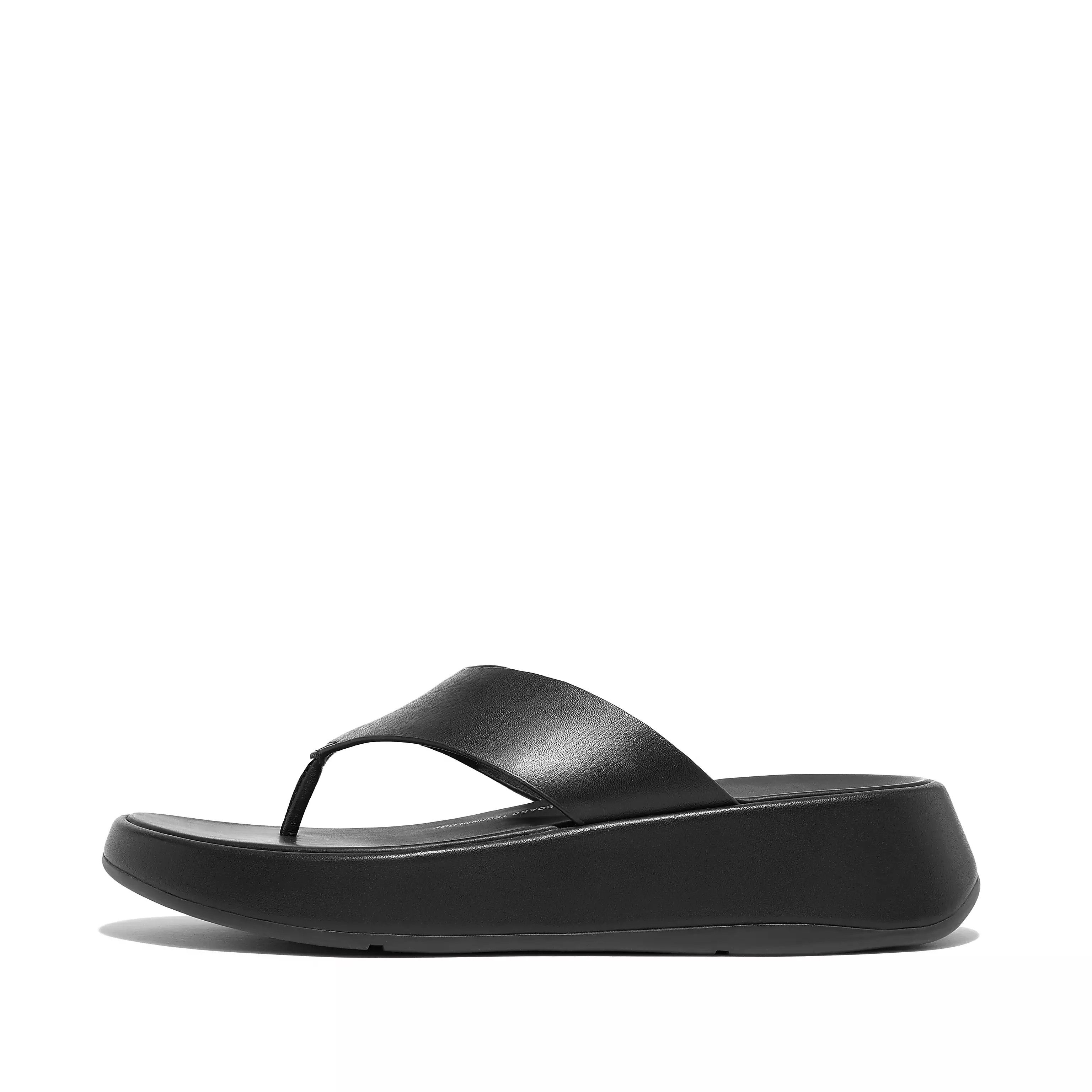 F-MODE Luxe Leather Flatform Toe-Post Sandals | FitFlop (UK)