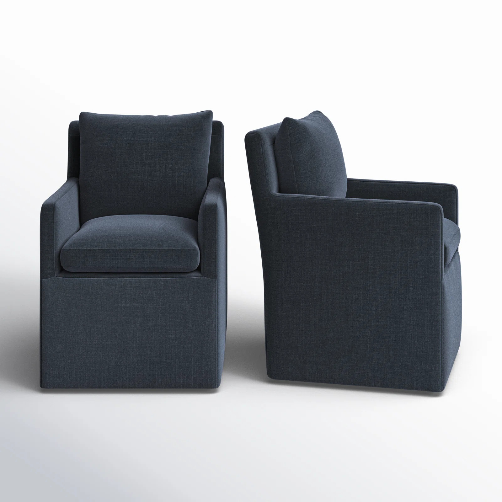 Alayaa Performance Upholstered Armchair with Casters (Set of 2) | Wayfair North America