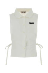 Miu Miu Cotton-Linen Shirt — White | Italist Inc.