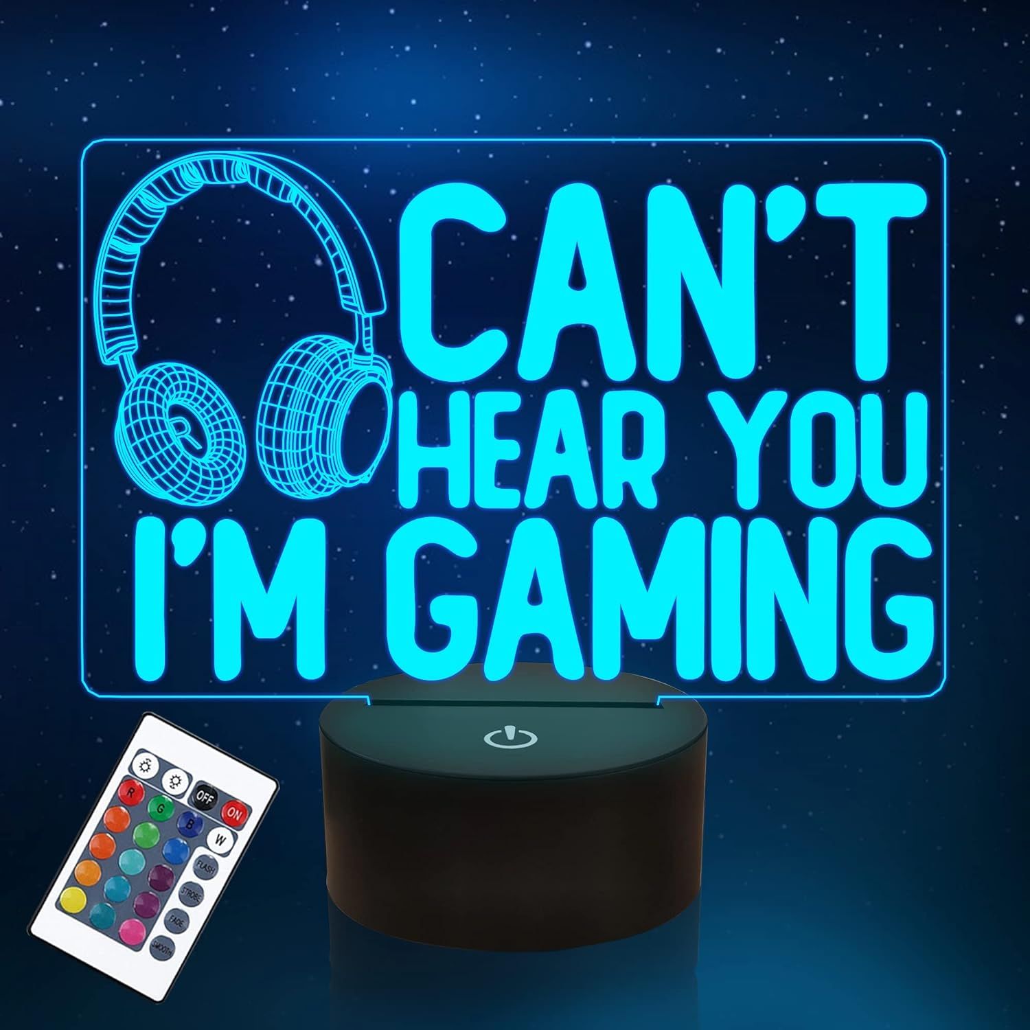 Can't Hear You I'm Gaming Night Light, YuanDian Headset Graphic Video Games Gamer Gift Funny 3D I... | Amazon (US)