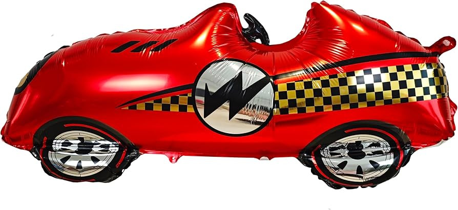 3D Self standing Red Race Car Tire Foil Balloon car balloons for birthday boy race Themed party B... | Amazon (US)