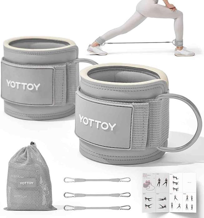 YOTTOY Ankle Resistance Bands with Cuffs, Adjustable Ankle Straps for Leg & Glute Workout, Butt E... | Amazon (US)