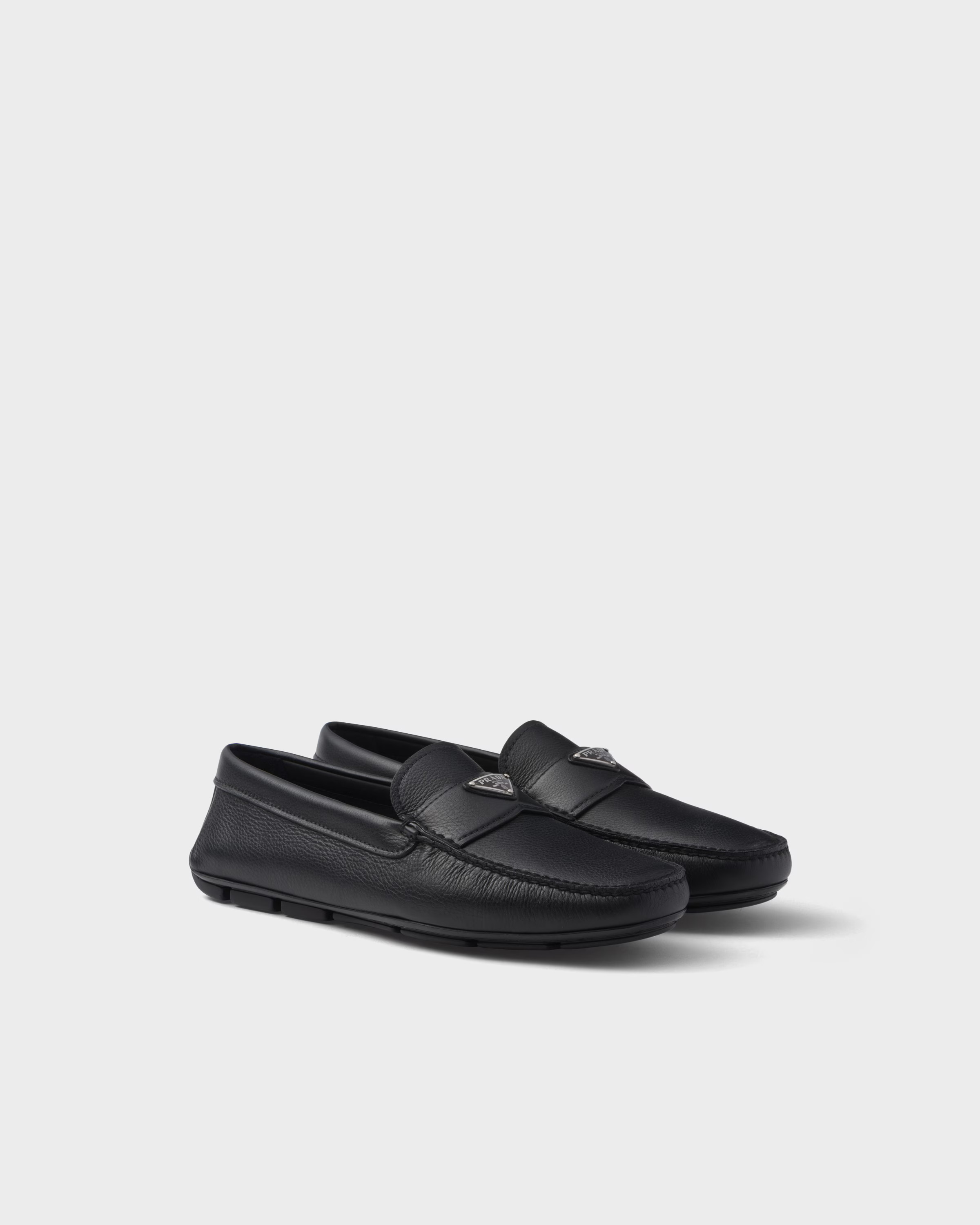 Leather driving shoes | Prada US