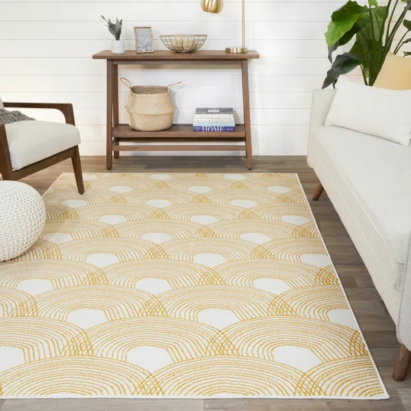 Affleck Abstract Yellow Area Rug | Wayfair North America