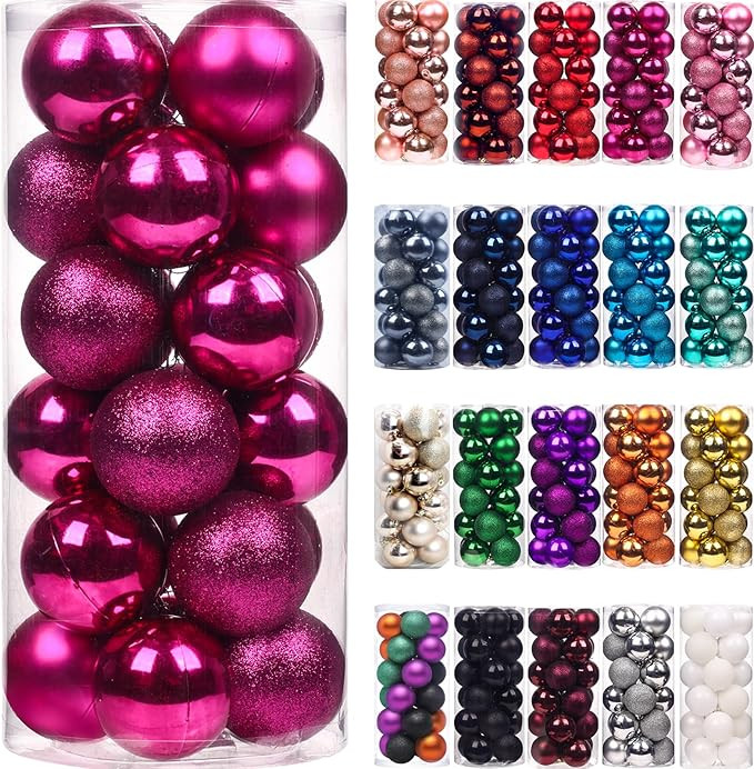 Emopeak 24Pcs Christmas Balls Ornaments for Xmas Christmas Tree - Shatterproof Christmas Tree Dec... | Amazon (US)