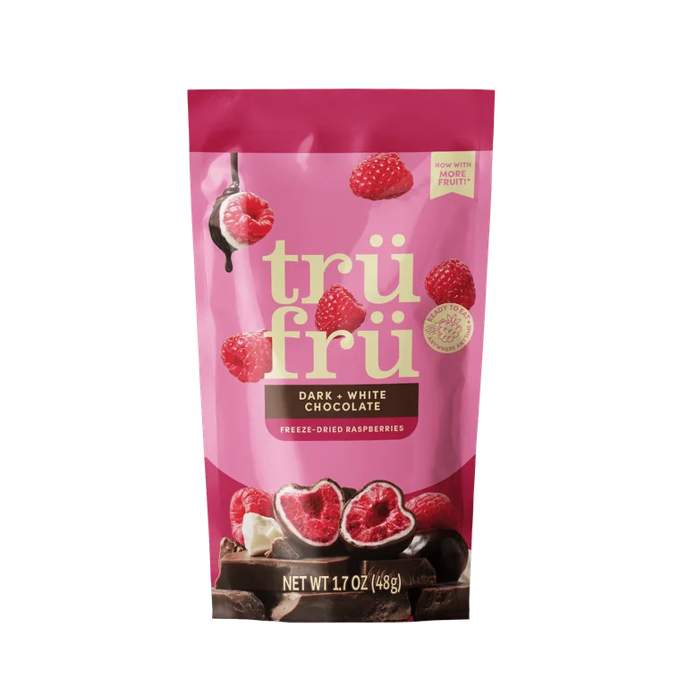 Tru Fru Grab & Go Hyper-Dried Raspberries in White & Dark Chocolate (1.7 oz) | Walmart (US)