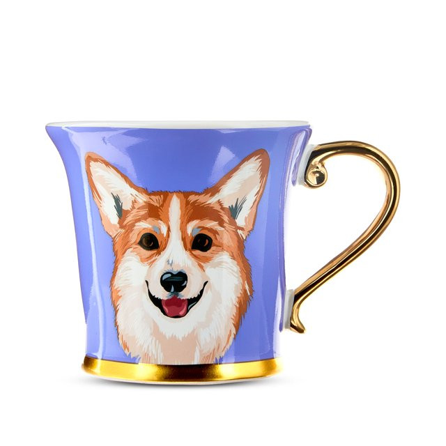 Bridgerton Newton Ceramic Mug Purple & Gold Corgi by Ruz | Walmart (US)