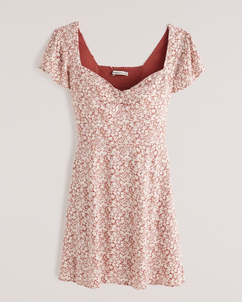 Knot-Front Mini Dress | Abercrombie & Fitch (US)