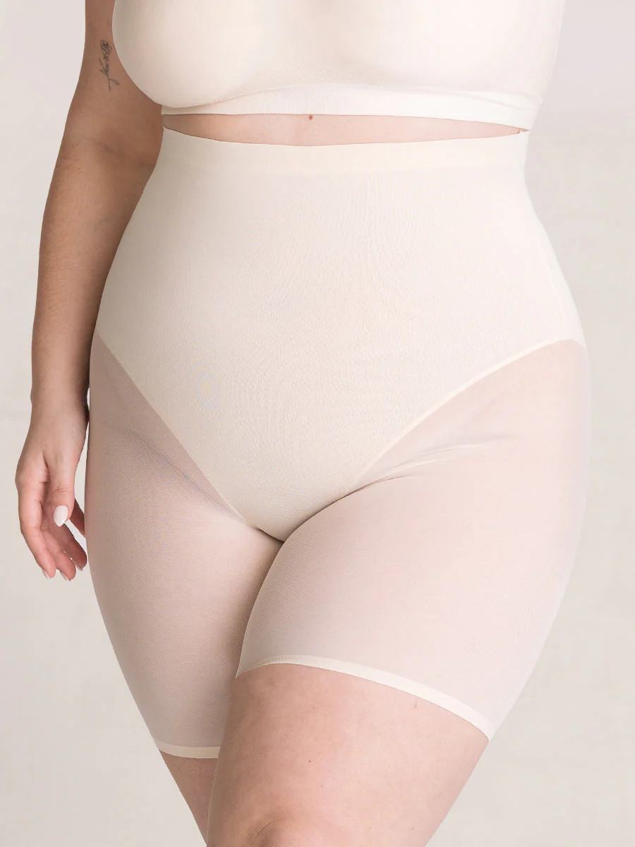 Shapermint Essentials Everyday Empower High-Waisted Mesh Shaper Shorts | Shapermint