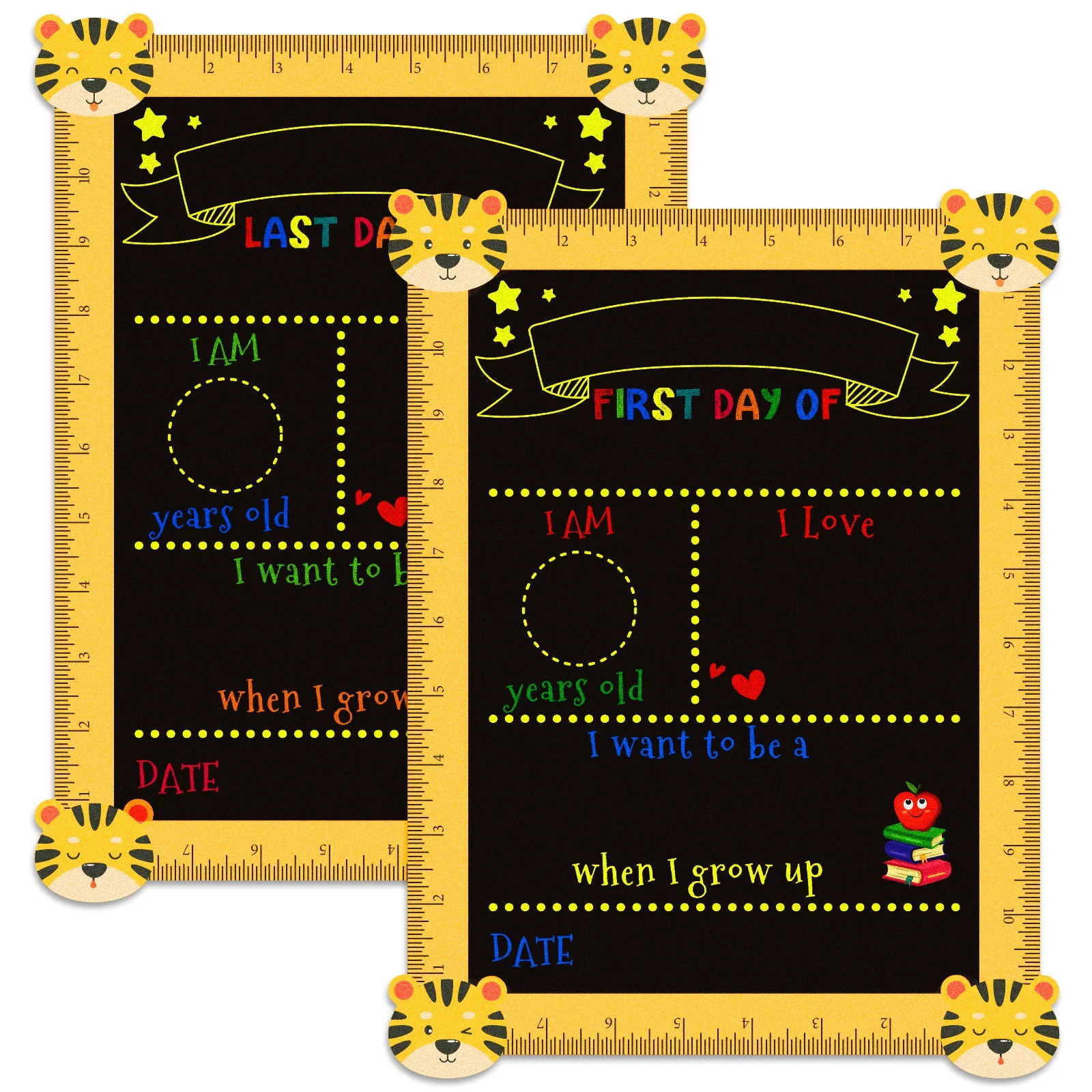 WaaHome First Day and Last Day of School Chalkboard Sign 9"x12" Double Sided My 1st Day of Kinder... | Walmart (US)