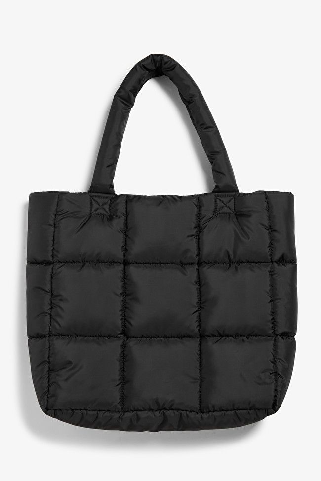 Black padded tote bag | Monki