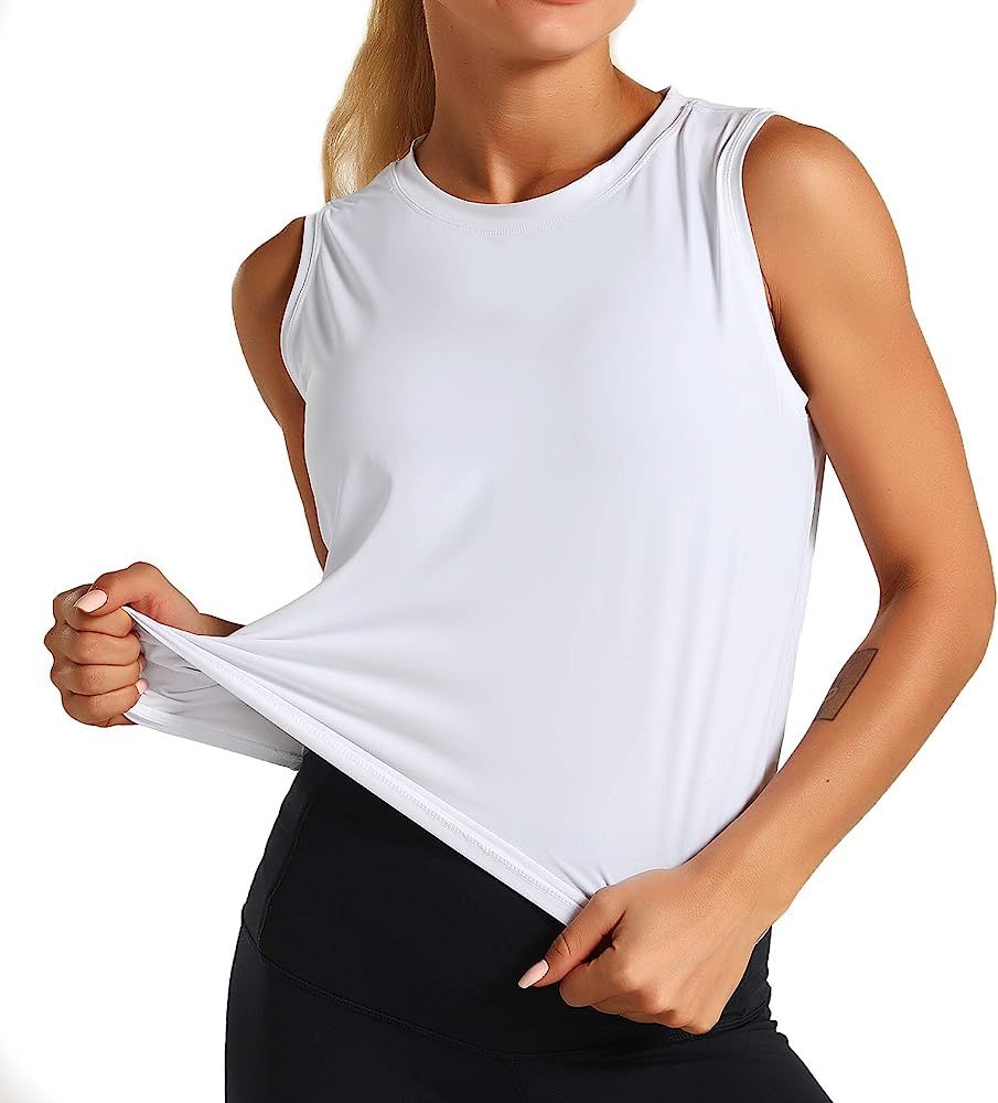 Dragon Fit Women Sleeveless Yoga Tops Workout Cool T-Shirt Running Short Tank Crop Tops | Amazon (US)