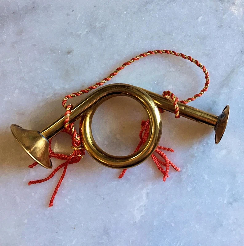Vintage Brass French Horn Ornaments sold in Sets - Etsy | Etsy (US)