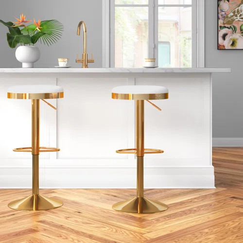Yuvaan Adjustable Height Retro Barstool | Wayfair North America