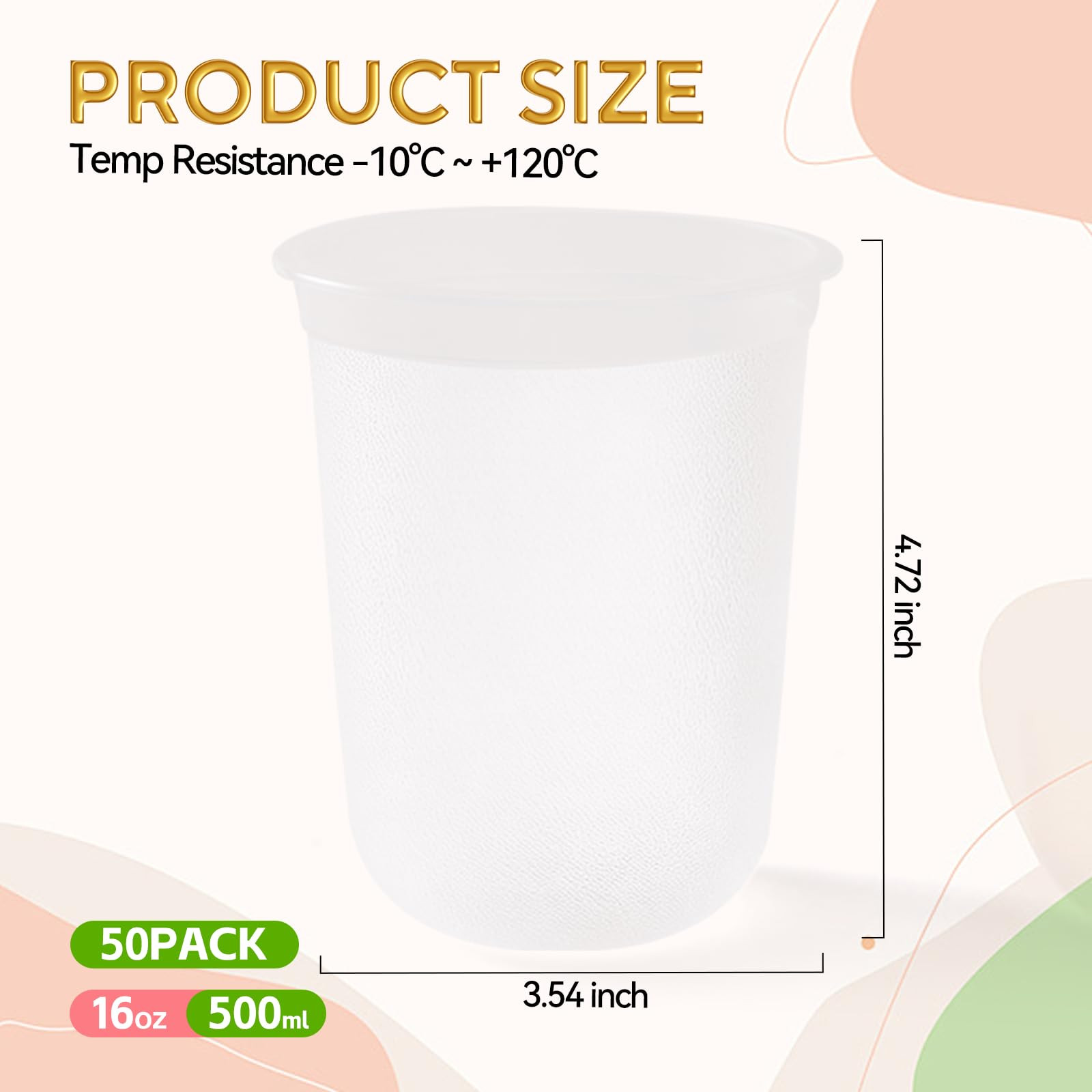 50 Pack Frosted Plastic Cups Clear Disposable Cocktail Glasses for Graduation Wedding Holiday Bir... | Amazon (US)