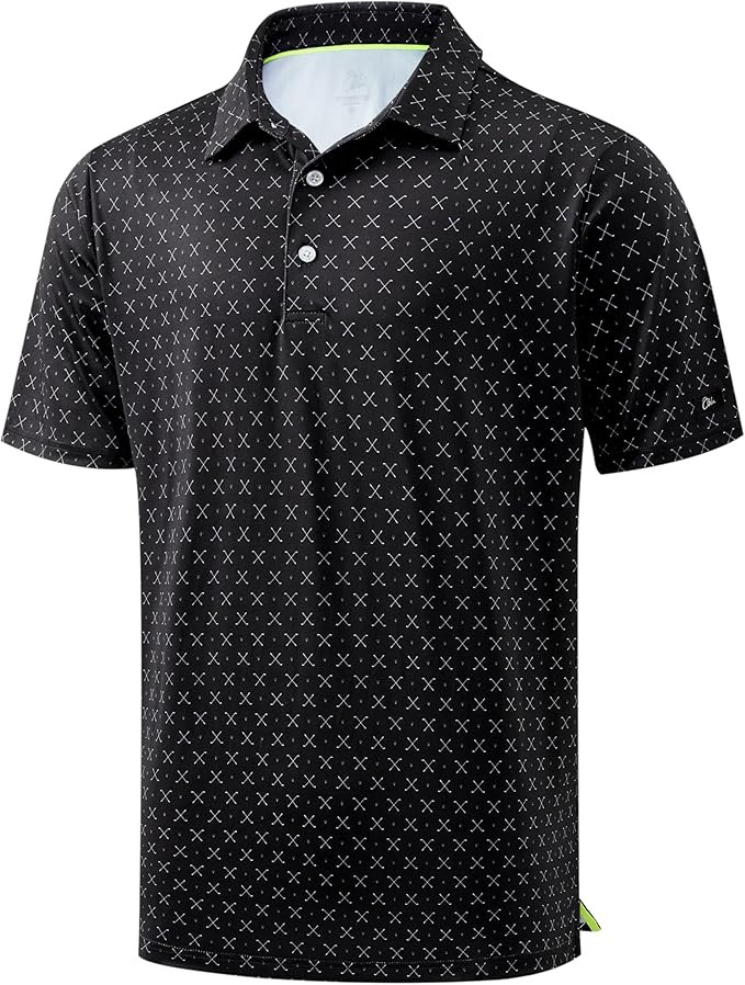 Obla Mens Golf Polo Shirts Short Sleeve Dry Fit Performance Moisture Wicking Casual Print Collare... | Amazon (US)