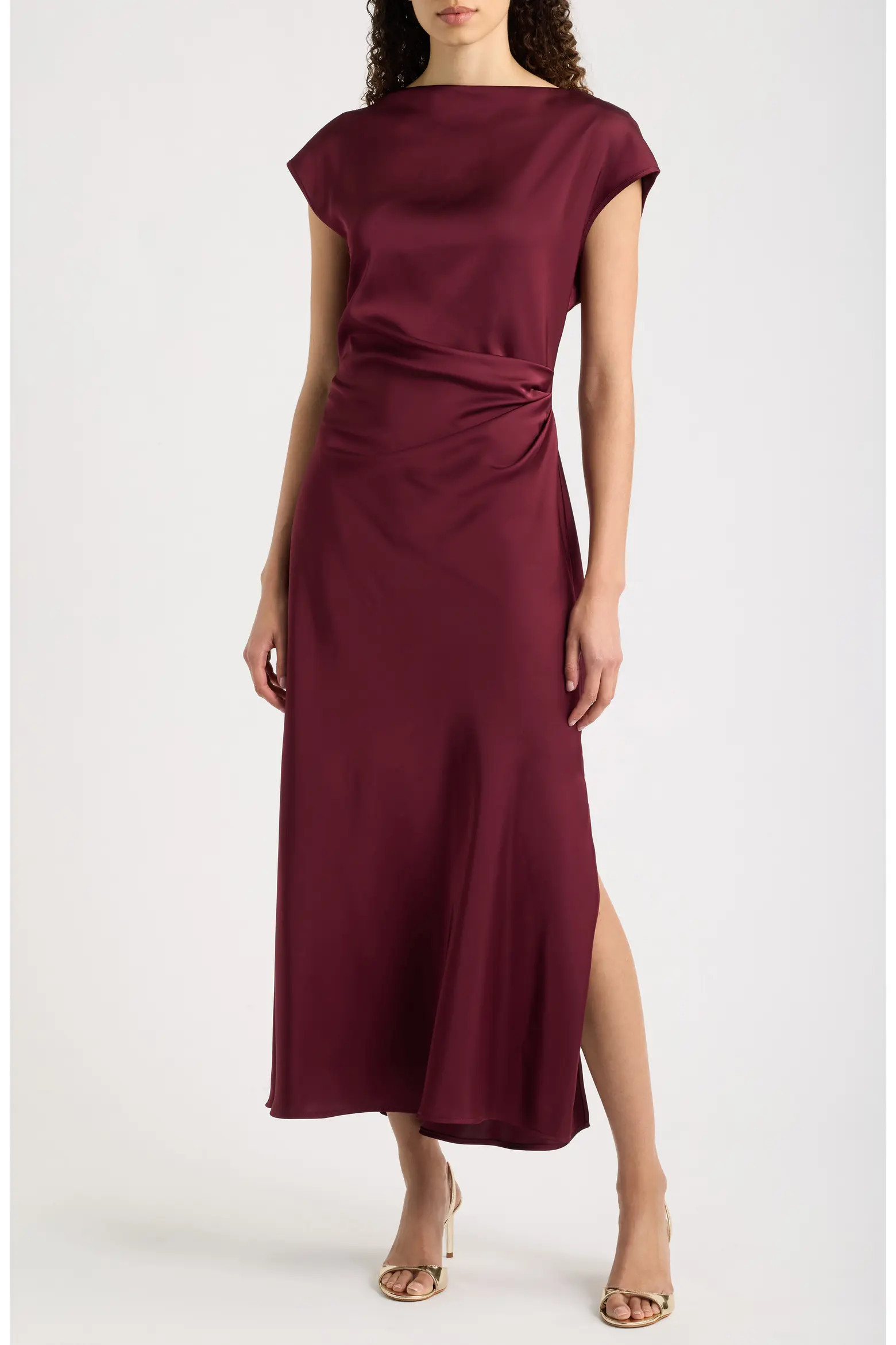 Sam Edelman Satin Bateau Neck Maxi Dress (Women) | Nordstrom | Nordstrom