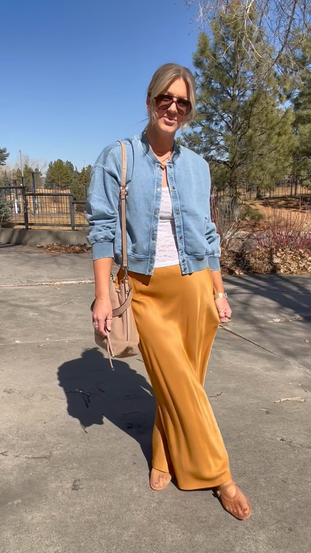 Large jacket, medium tank, medium skirt, 11 shoe

#LTKMidsize #LTKOver40 #LTKSpringSale