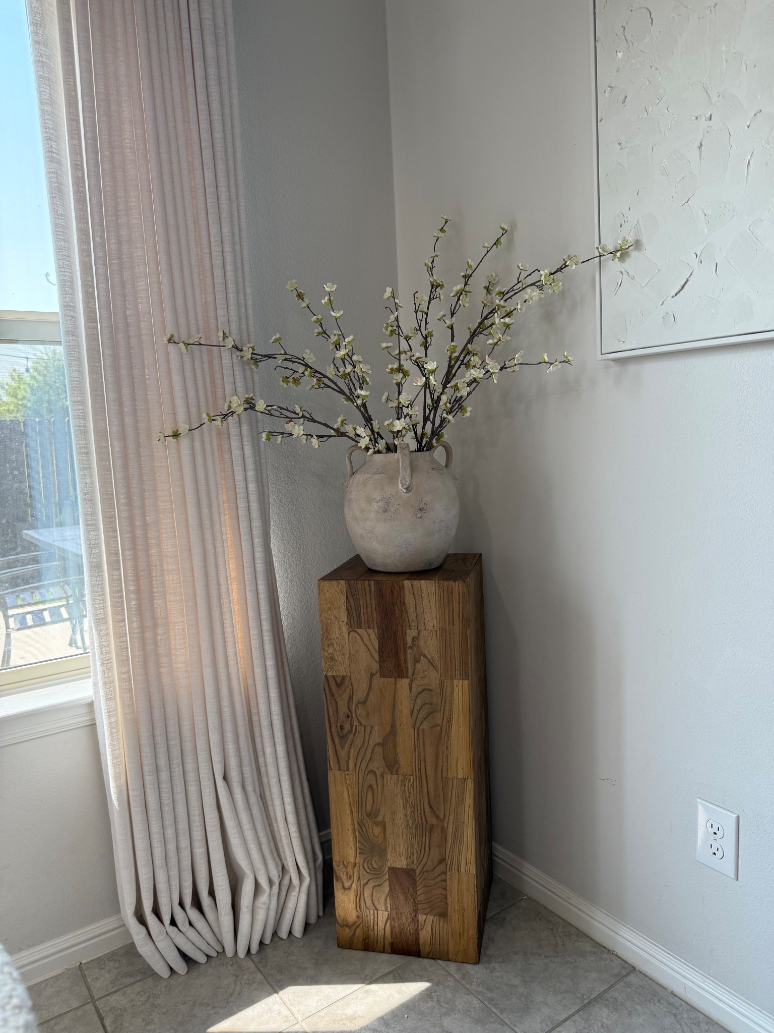 Product Name: Old Elm Tall Side Table (SKU7280)
