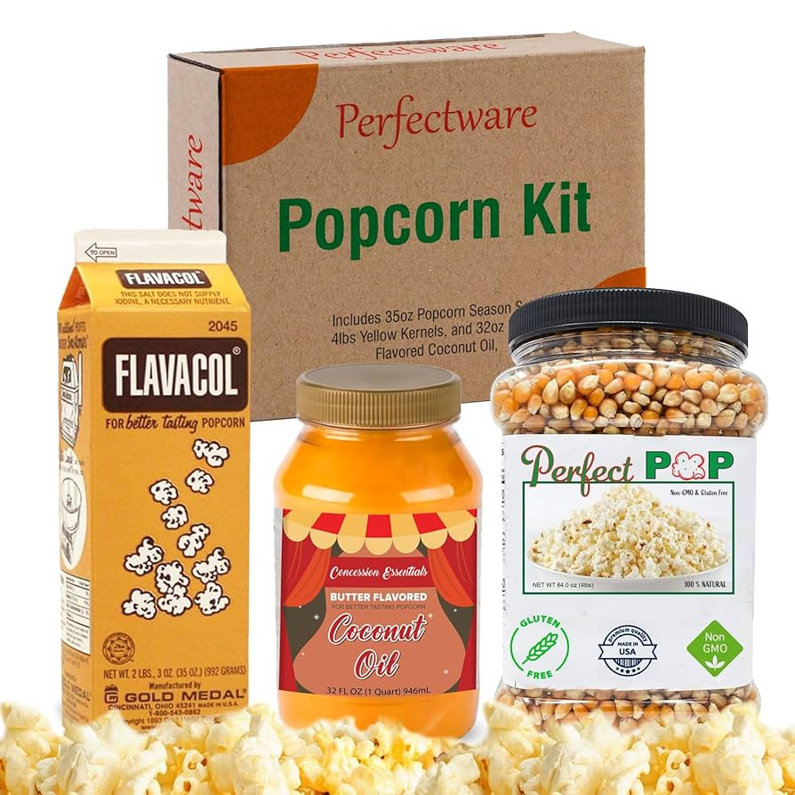 Perfectware Popcorn Kit- (Includes 35oz Popcorn Season Salt, 4lbs Yellow Kernels, and 32oz Butter... | Amazon (US)