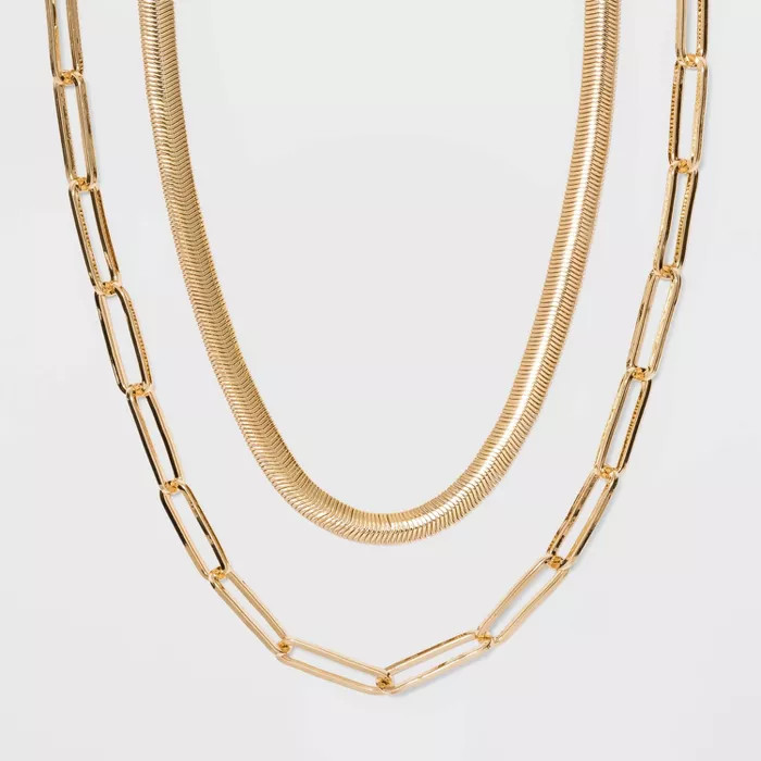 SUGARFIX by BaubleBar Modern Statement Necklace Set - Gold | Target