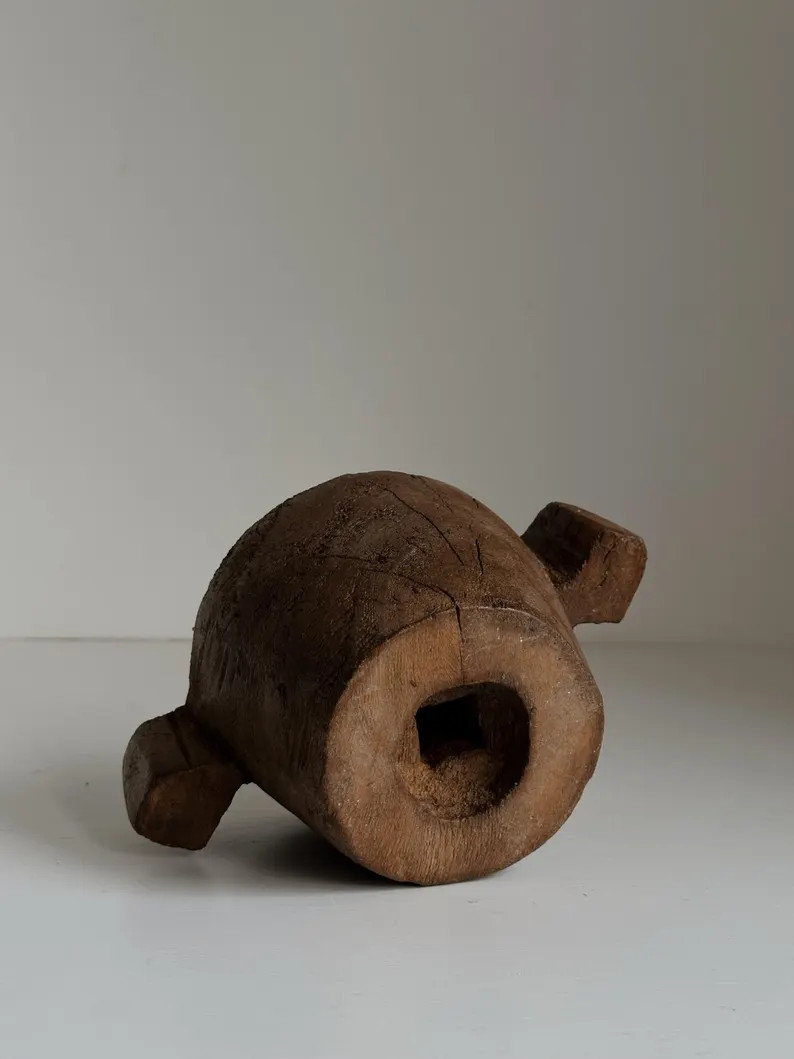 Antique Indian Wood Votive Candle Holder, Rustic Farmhouse Pillar Wabi Sabi Candlestick, Rustic F... | Etsy (US)