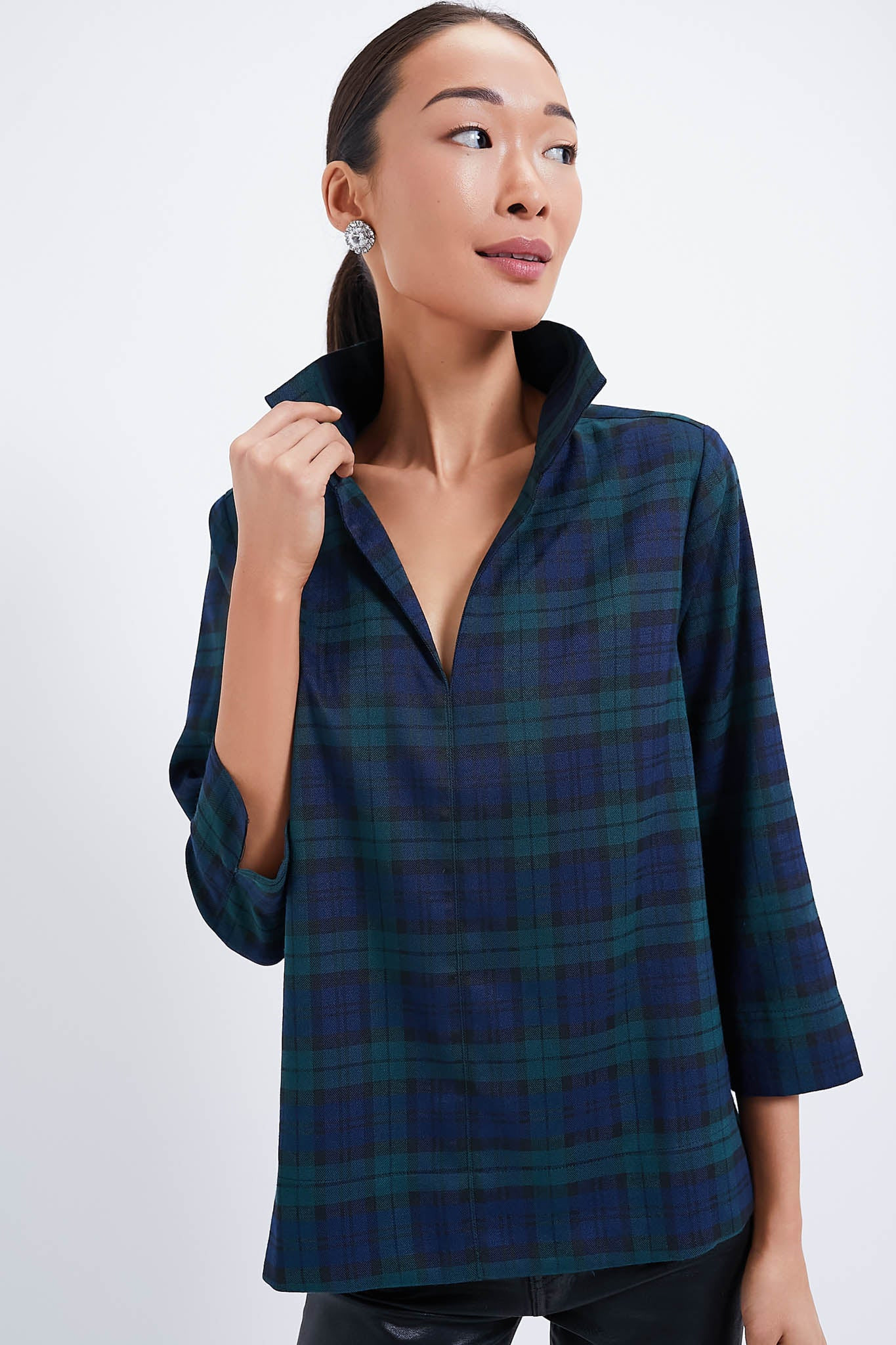 Blackwatch Sullivan Stand Collar Blouse | Tuckernuck (US)