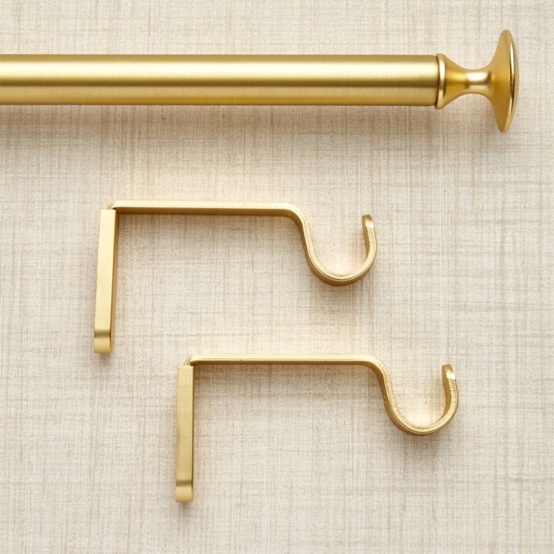 28-48" Single Gold Curtain Rod + Reviews | Crate and Barrel | Crate & Barrel