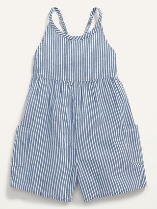Sleeveless Striped Pocket Romper for Toddler Girls | Old Navy (US)