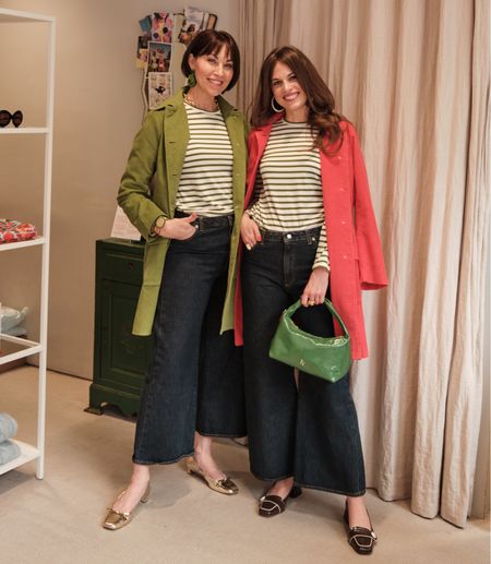 Fall outfits! How fabulous does this mother daughter duo look in their striped tees & wide leg jeans? #falloutfits #widelegjean #stripedtee #flats #falloutfit 

#LTKstyletip #LTKover40 #LTKSeasonal