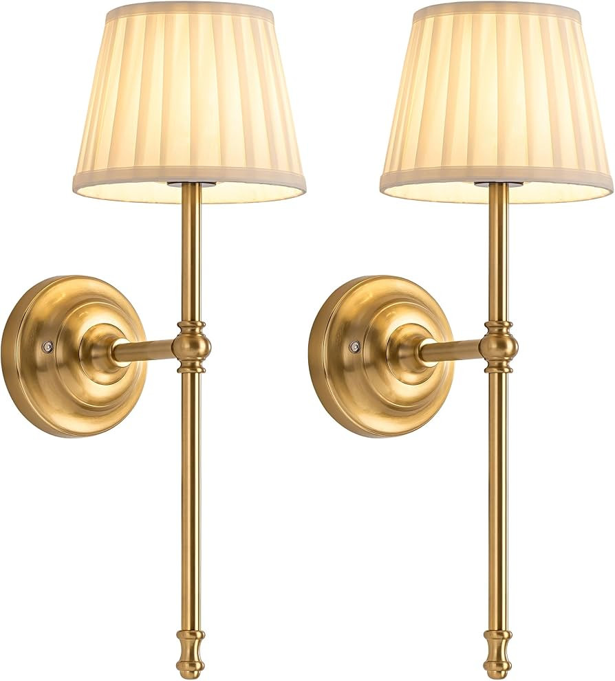 KDG Cordless Wall Sconces Set of 2, Small Wireless 5200mAh Rechargeable Battery Fabric LED Wall L... | Amazon (US)