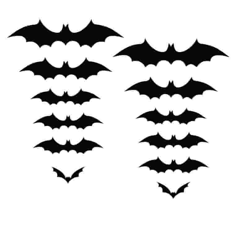 Haliyee 12pcs Halloween Bats Decorations Outdoor Indoor,3D Bats Wall Decor,Spooky Halloween Party... | Walmart (US)