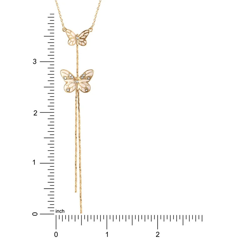 Jessica Simpson Women's Butterfly Fringe Y Necklace | Walmart (US)