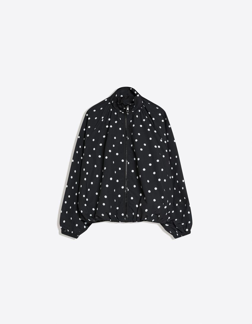Oversize polka dot jacket - Jackets and trench - Women | Bershka UK