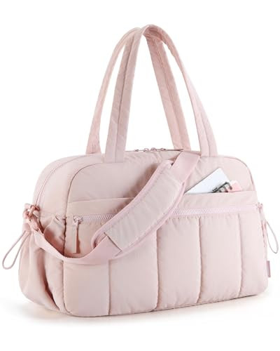 BAGSMART Gym Bag for Women, Duffle Bag for Travel with Wet Pocket, Lightweight Carry on Weekender Duffel, Water Resistant, Pink | Amazon (US)