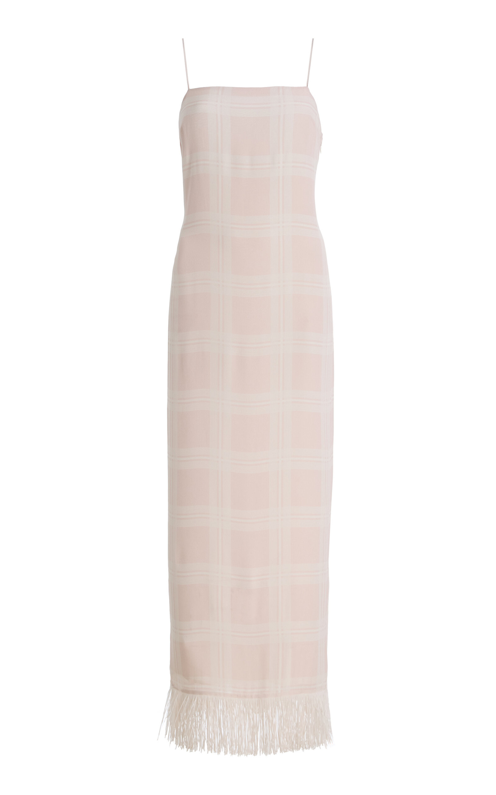 Exclusive La Isla Lola Fringed Plaid Crepe Midi Dress | Moda Operandi (Global)