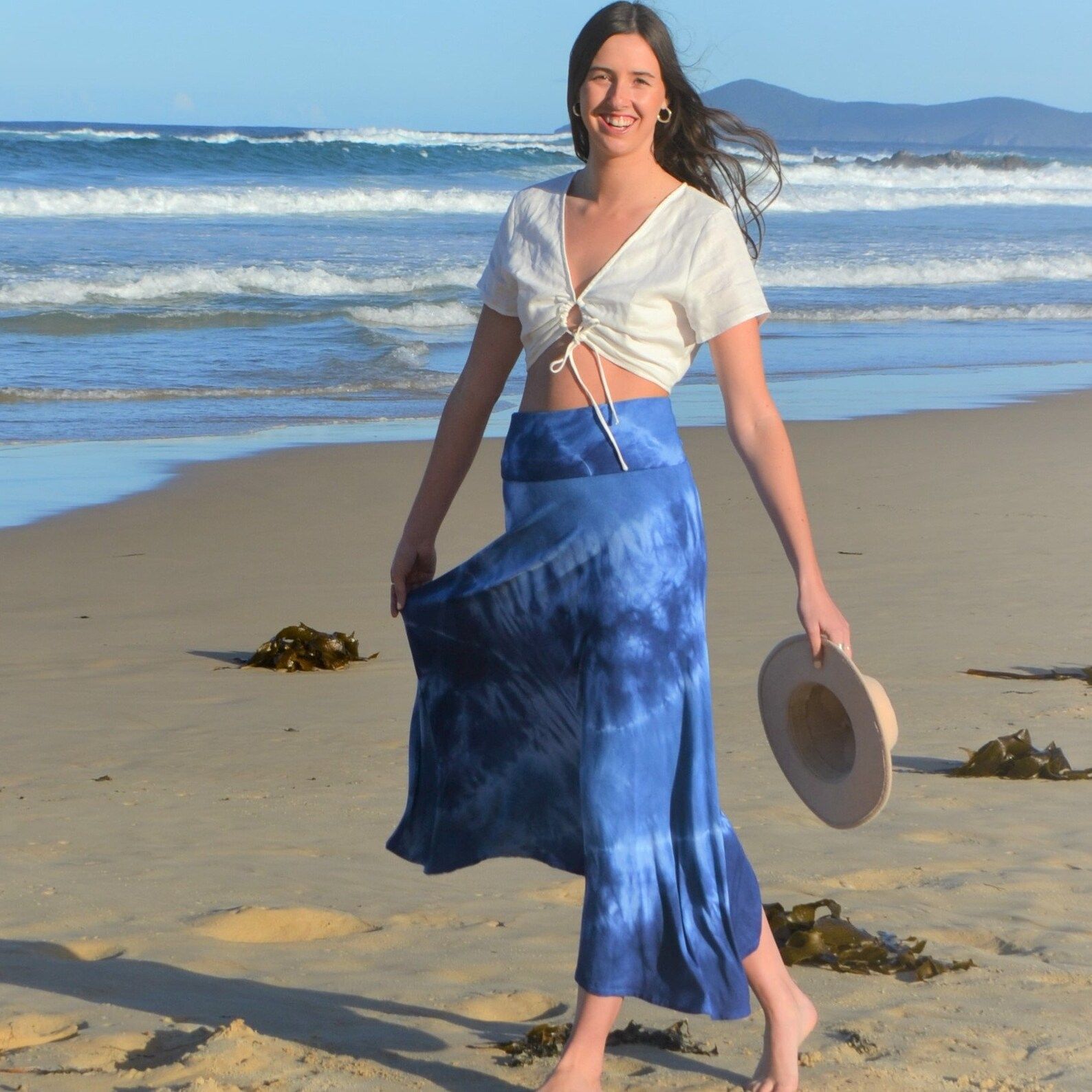 Maxi Skirt Tie Dyed  washed Denim Small/medium - Etsy Australia | Etsy (AU)