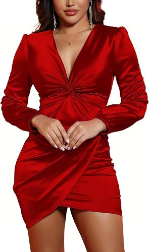 DeftSharp Womens Ruched Formal Bodycon Zipper Graduation Dresses-Elegant Cocktail Party Wedding M... | Amazon (US)