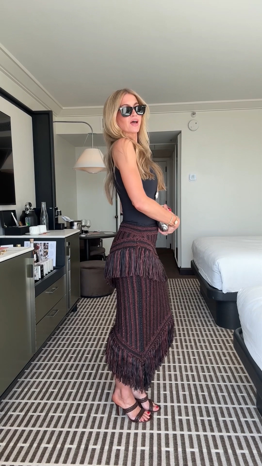 First night Shopbop dinner - this raffia skirt is so fun. Runs TTS - wearing an XS

Sandals: TTS

#LTKootd #LTKdayinmylife