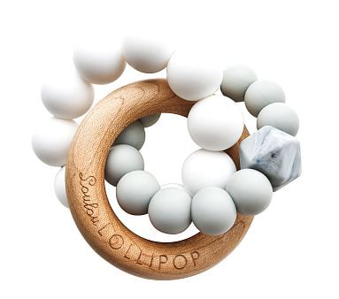 LouLou Lollipop Trinity Silicone and Wood Teether | Pottery Barn Kids