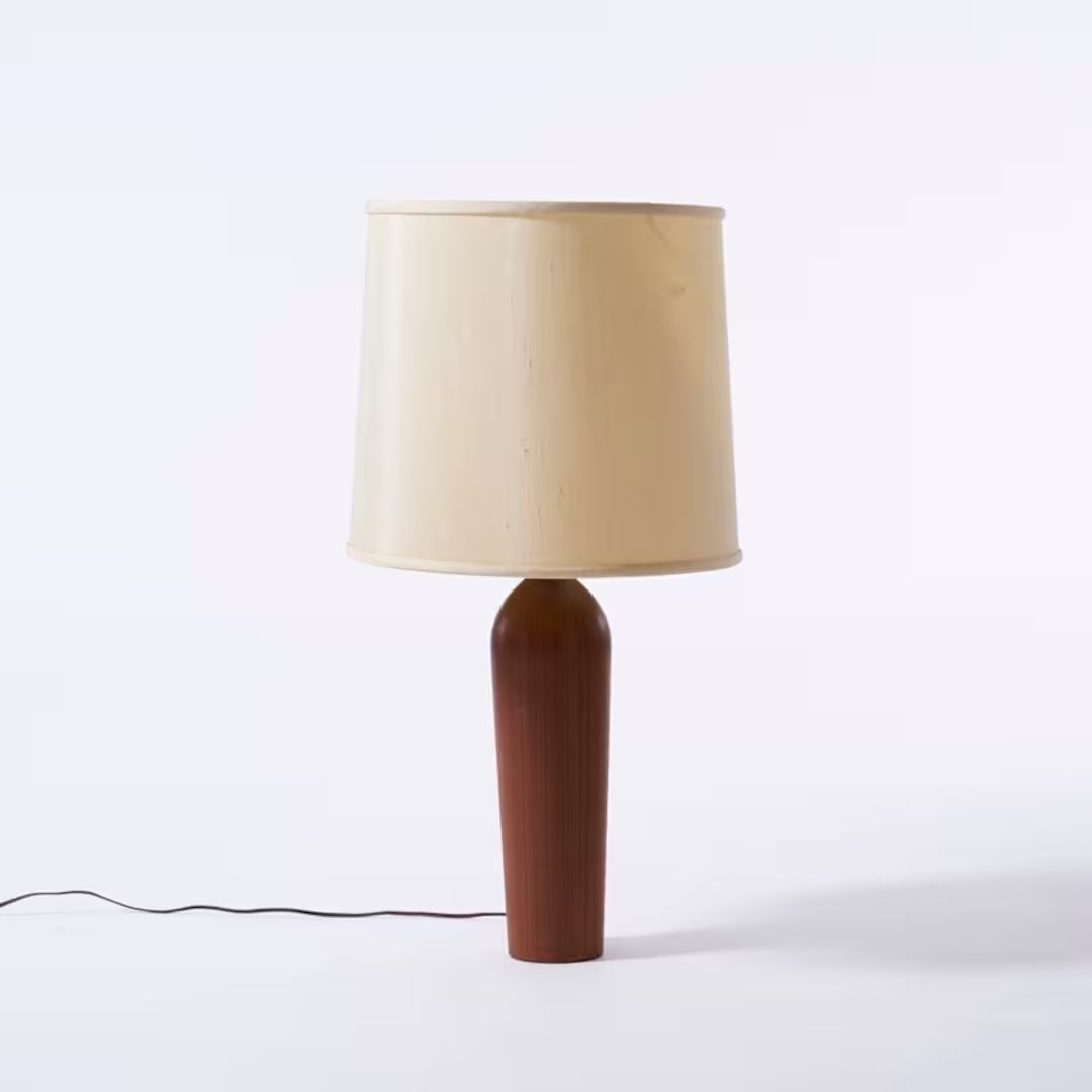 Danish turned wood table lamp | Etsy (US)
