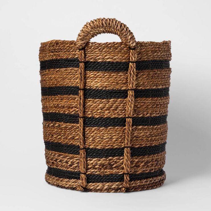 Tall Woven Striped Basket Black/Natural - Threshold™ | Target