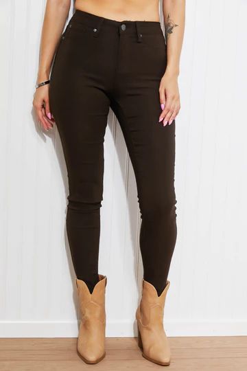 Kate Hyper-Stretch Mid-Rise Skinny Jeans - Clove | Alexa Reece Boutique